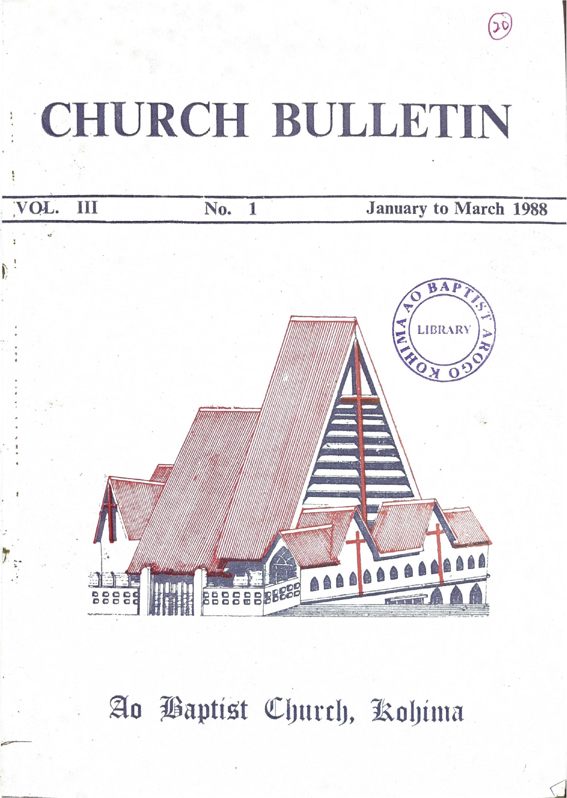 Ao Baptist Church, Kohima (Earliest Available Publication)